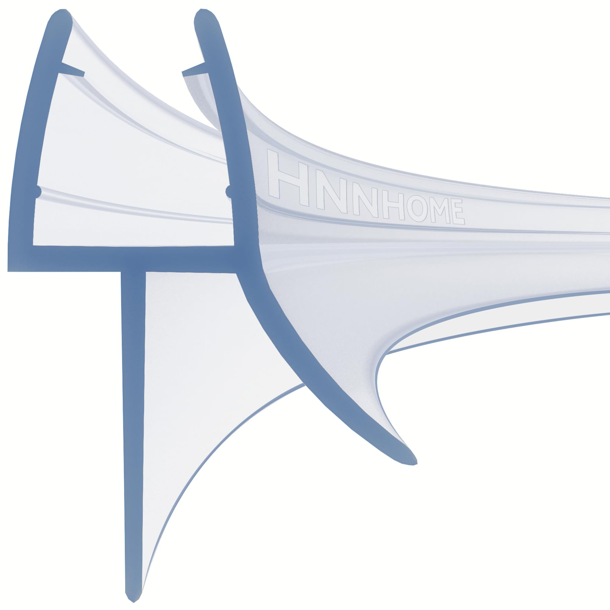 HNNHOME Pre-Curve Rubber Plastic Bath Shower Screen Seal Strip Perfect for 10mm Curved Glass Door Up to 20mm Gap