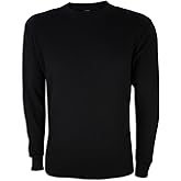 JLGUSA Men Heavy Weight Plain Thermal Long Sleeve Waffle Shirts Solid Colors