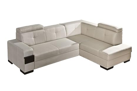 Wohnlandschaft Lakamora 03 in beige mit Bettfunktion und Staukasten - 268 x 205 cm (B x T) - Ottomane: Rechts