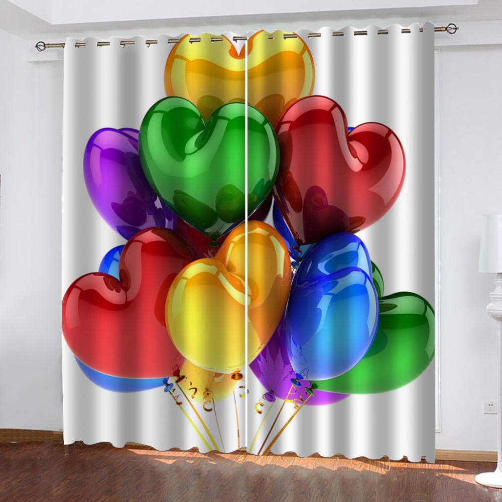 Verdunkelungsvorhänge Bunte Luftballons 2 Platten × Breit117cm ×