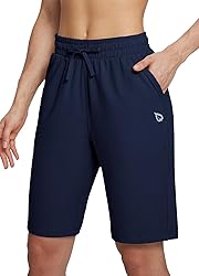 BALEAF Women's Shorts 10" Bermuda Long Running