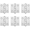 6 Pack 2-1/2" Door Hinges Aluminum Profile Hinges, 4 Hole Adjustable Butt Hinges Fit for T Slot Standrad 4040 Series Aluminum Extrusion Profile Frame, Thickness 3.6 mm (Clear Color)