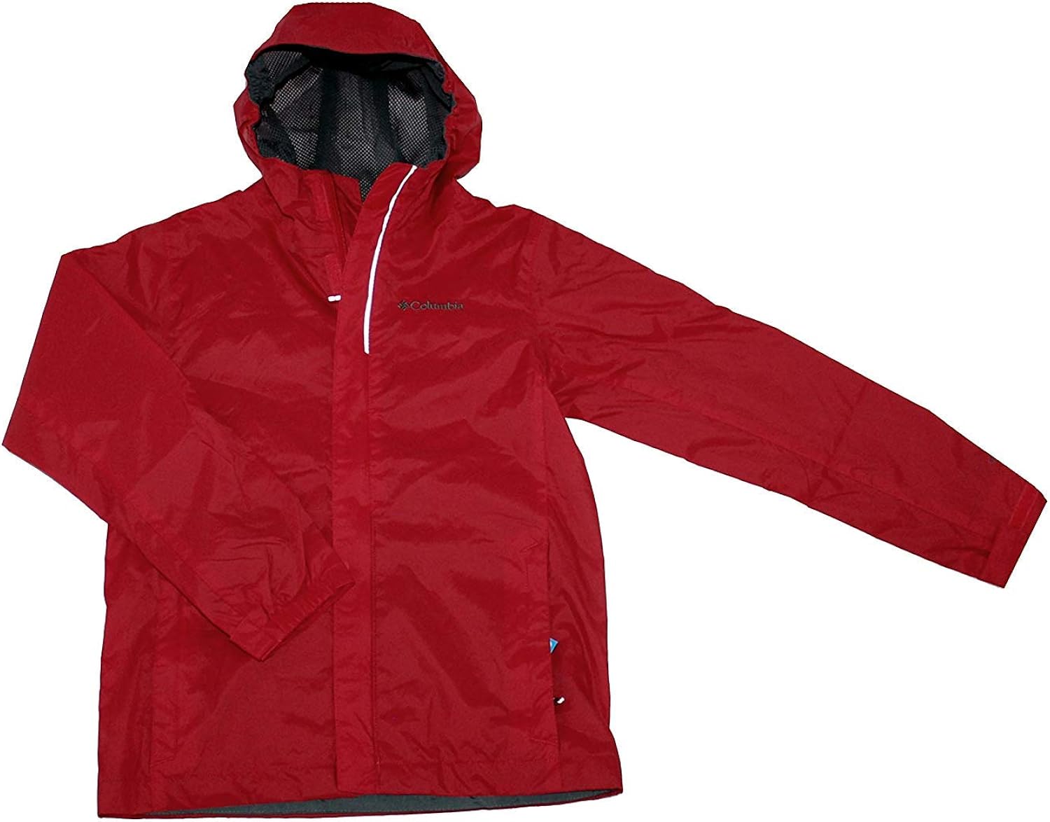 red columbia rain jacket