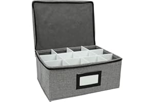 Ioensy Whiskey Glass Storage Box Bar Glass Organizer Protector Stemware Storage Container