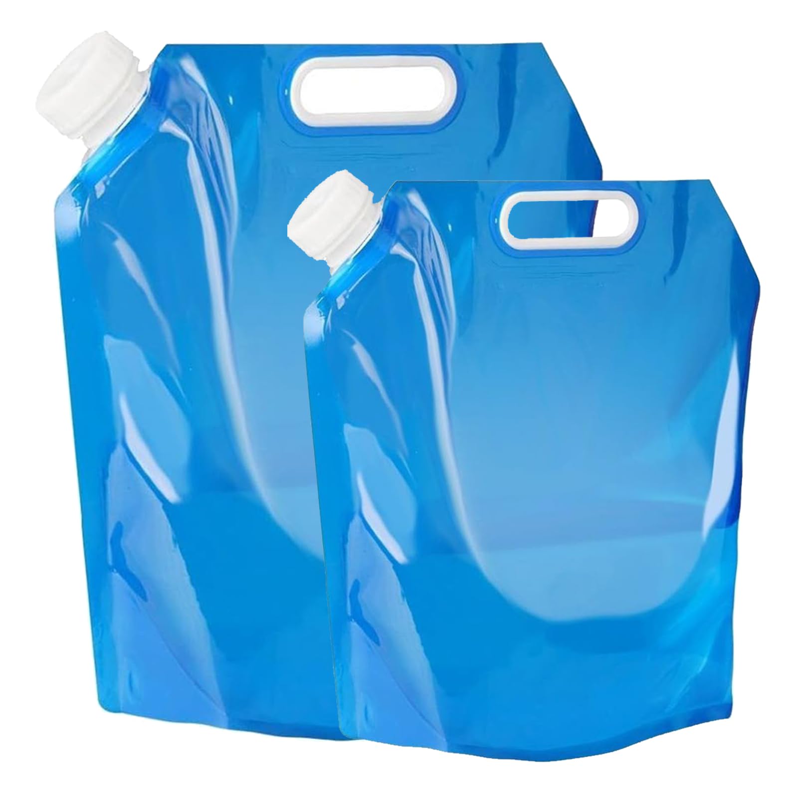 2 Pack Water Container,5L+10L Folding Water Bag,Portable Foldable Water Container for Outdoor Folding Water Bag for Sport,Hiking,Camping,BBQ,Picnic,Collapsible Camping Water Container,Portable（Blue）