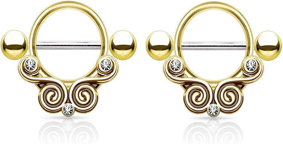 Cute Nipple Rings HoopNippleRings Piercing Women Surgical Steel 14G 3/