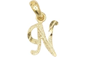 ICE ON FIRE JEWELRY Dainty 10k Real Solid Gold Initial Charm Pendant Available in Other Letters, Alphabet Letter Jewelry Small in Size