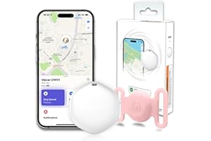 BINGOLAR GPS Tracker for Dogs, Mini GPS Cat Tracker, Dog Tracking tag with Holder, No Monthly Fee,Work with Apple Find My(iOS Only),Dog Tracking Device,Anti-Lost,Finder Tag for Vehicles/Pets/Kids/Items (Pink)