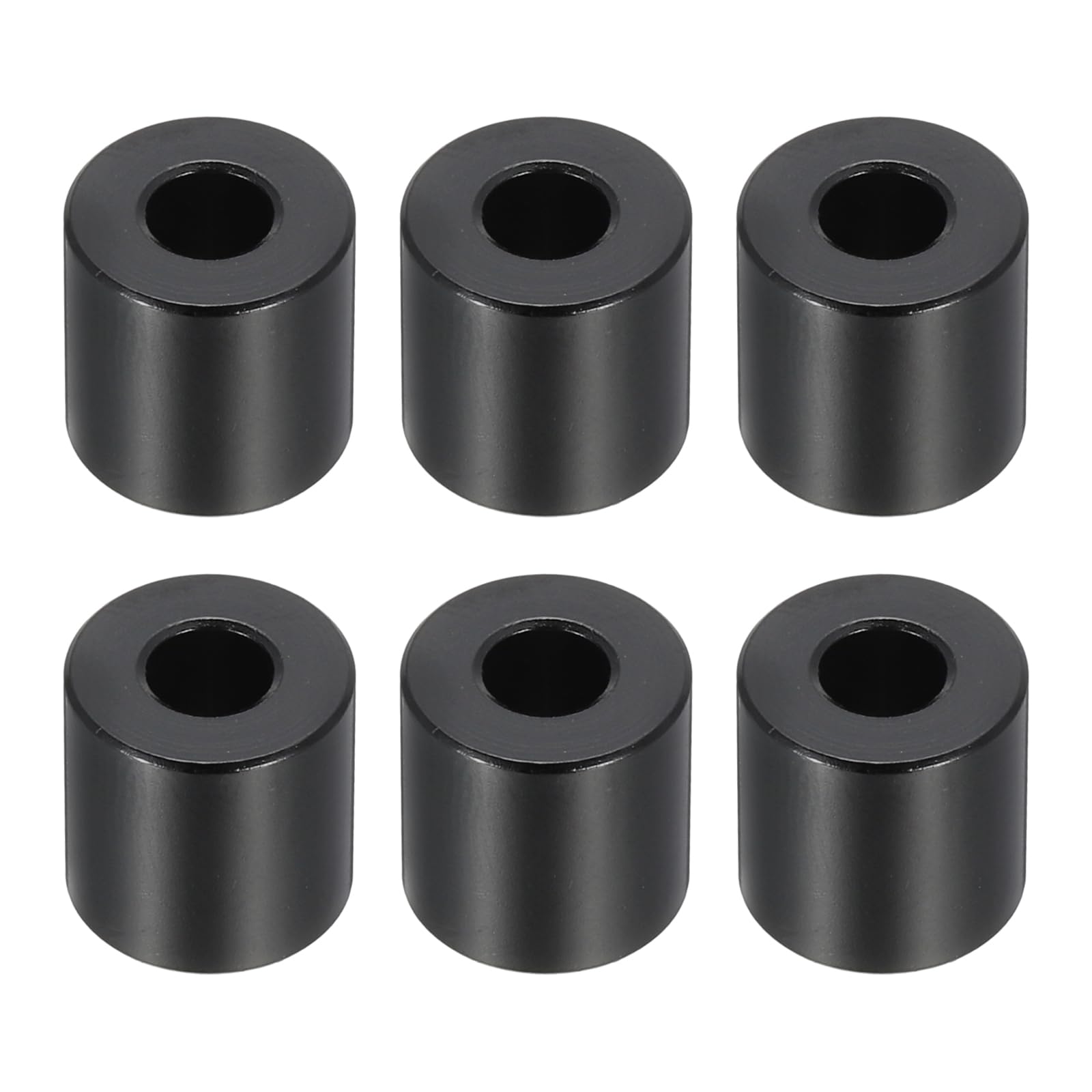 PATIKIL M5 Aluminum Spacers, 6 Pcs Metal Spacers Aluminum 5.2mm ID x 12mm OD x 12mm L Aluminum Spacer Screw Standoff Round for 1/5" or M5 Screw Bolts,Black
