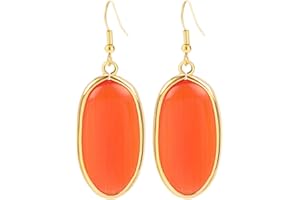 BaubleStar Natural Crystal Healing Stone Drop Dangle Earrings for Women Girls