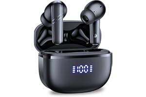 GNMN Ear buds Bluetooth 5.3 Headphones Wireless Earbuds with Dual Power Display Wireless Charging Case & 40H Playtime in- Ear Earphones Stereo Sound Headset with Mic IPX7 Waterproof for Phone Tablet TV