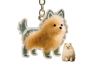 GENERIC Dog Hair Collector Keychain Charm Memorial Storage Box, Dog Shape Pet Hair Memorial Bottle, DIY Pet Furs Collection Capsules, Pet Hair Ashes Keepsake (Pomeranian)
