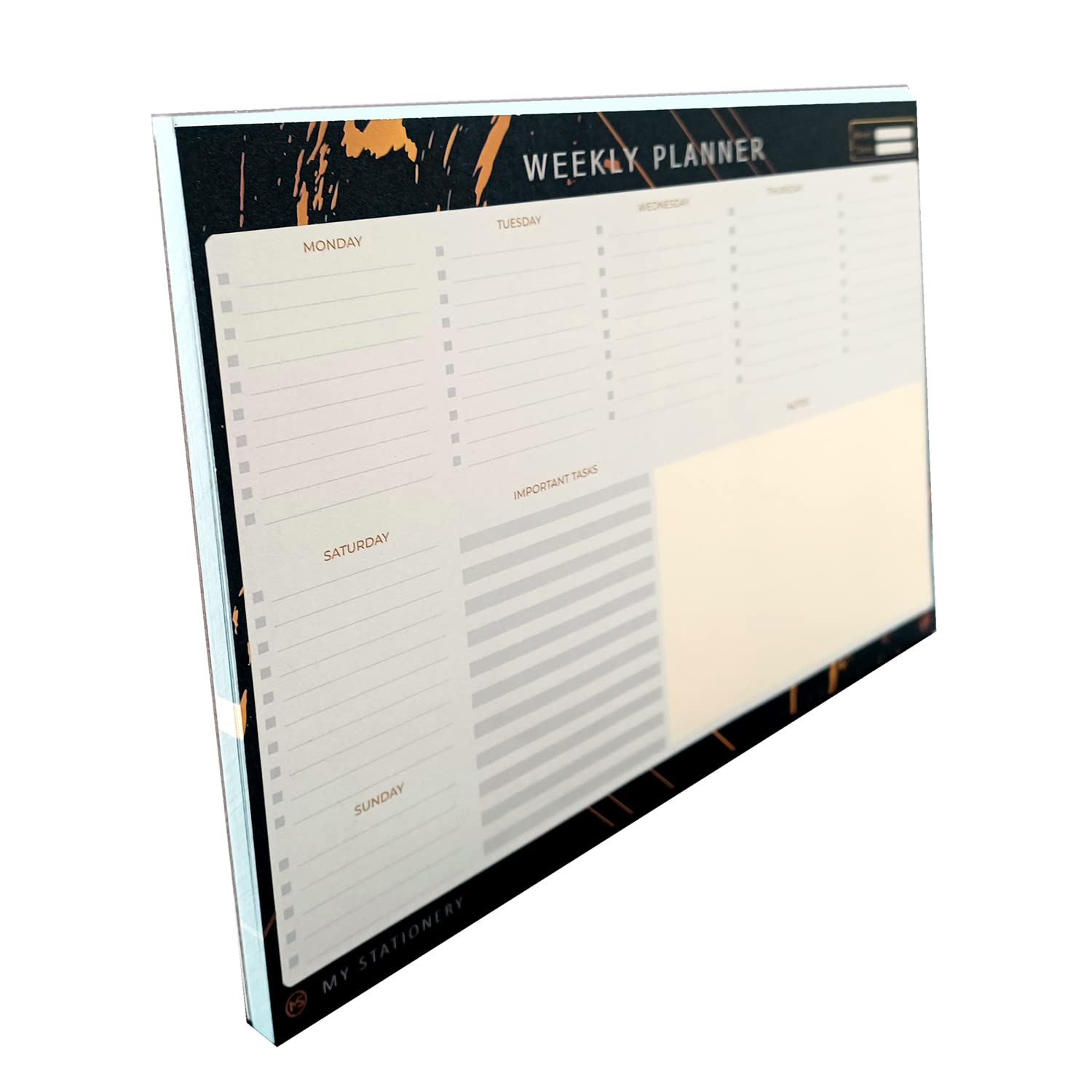 A4 Weekly Planner 60 Sheets 100Gsm Ivory Paper Head Bound Tear Off Leaves Pad FSC Approved Paper Planner