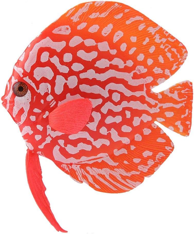 Pssopp Aquarium Artificial Fish Fish Tank Floating Fake Tropical Fish Funny Luminous Silicone Fish Lifelike Moving Fishes Ornament Decorations with Suction Cup(01#) - Image 5