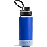 Mollcity Kids Insulated Water Bottle with Spout Lid-16 oz Stainless Steel Vacuum Wide Mouth Sports Water Bottle for Back to School-Reusable Metal Leak Proof Travel Water Flask, BPA-Free(Navy)