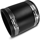 Flexible PVC Pipe Coupling with Rubber Hose Clamps for Flex Coupling 3 Inch Nominal Pipes Drain Repair, Dust Hose,Plumbing Connection,Cast Iron,Plastic Pipes Upgrade, PVC Condensate Pipe Coupler
