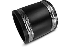 SUNJIKA Flexible PVC Pipe Coupling with Rubber Hose Clamps for Flex Coupling 3 Inch Inch Nominal Pipe Drain Repair, Dust Hose,Plumbing Connection,Cast Iron,Plastic Pipe Upgrade, PVC Condensate Pipe Coupler