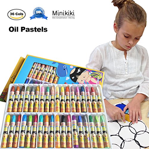 MiniKIKI Oil Pastels, 36 Cols Washable Crayons, Color Crayons, Oil Paint Sticks, Soft Pastels, Children Drawing Set, Smooth Blending Texture, Drawing Supplies, School Art Supplies, Great for Artists