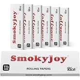 SmokyJoy 1 1/4 Size Rolling Papers, Rice, 240 Count (Pack of 6), 78mm | Slow burning