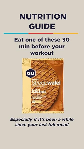 GU ENERGY STROOPWAFEL CARAMEL COFFEE SPORTS NUTRITION WAFFLE, CAFFEINE INCLUDED, AND KOSHER DAIRY, ON-THE-GO ENERGY FOR ANY WORKOUT, 16 COUNT
