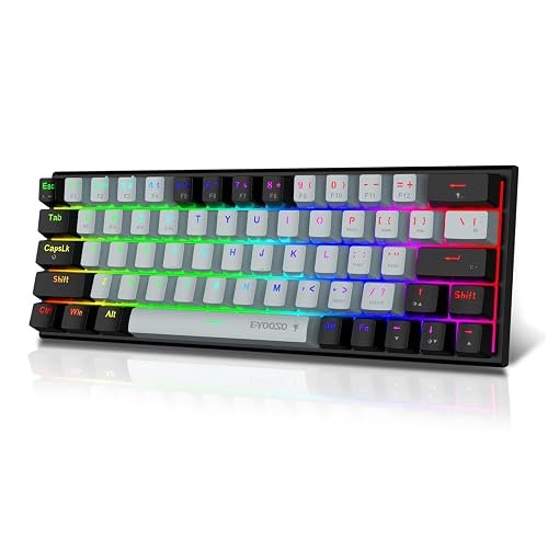 E-YOOSO Wireless Mechanical Keyboard, Bluetooth/2.4G/USB-C 60% Portable ...