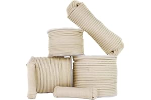 SGT KNOTS Cotton Sash Cord - All Purpose Rope for Window Sashing, Tying Clotheslines, and Decorative Purposes (1/4" x 100ft Spool, Natural)