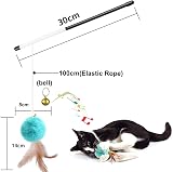 GingerUPer Cat Toy Set 6 Pack Interactive Feather Rainbow Wand Toys view 4