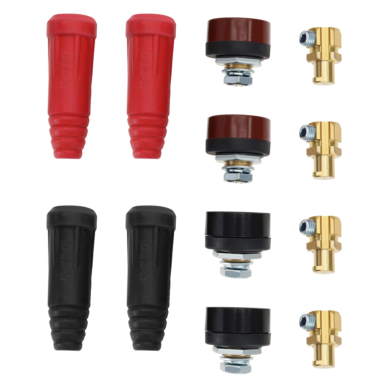 YINETTECH 8PCS TIG Welding Cable Panel Connector Plug and Socket DKZ35-50/DKJ35-50 Welding Cable Quick Connector for Welder Machine Accessories, 315A