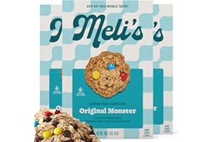 MELI'S Meli’s Original Monster Gluten Free Cookie Mix, High Protein Baking Mix with Natural Chocolate, M&M's Milk Chocolate Chips & Rolled Oats, Easy Bake Oven Mixes for Sweet Treats, 16oz Box,3-Pack