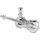 Claddagh Gold 925 Sterling Silver Music Charm Cello Pendant