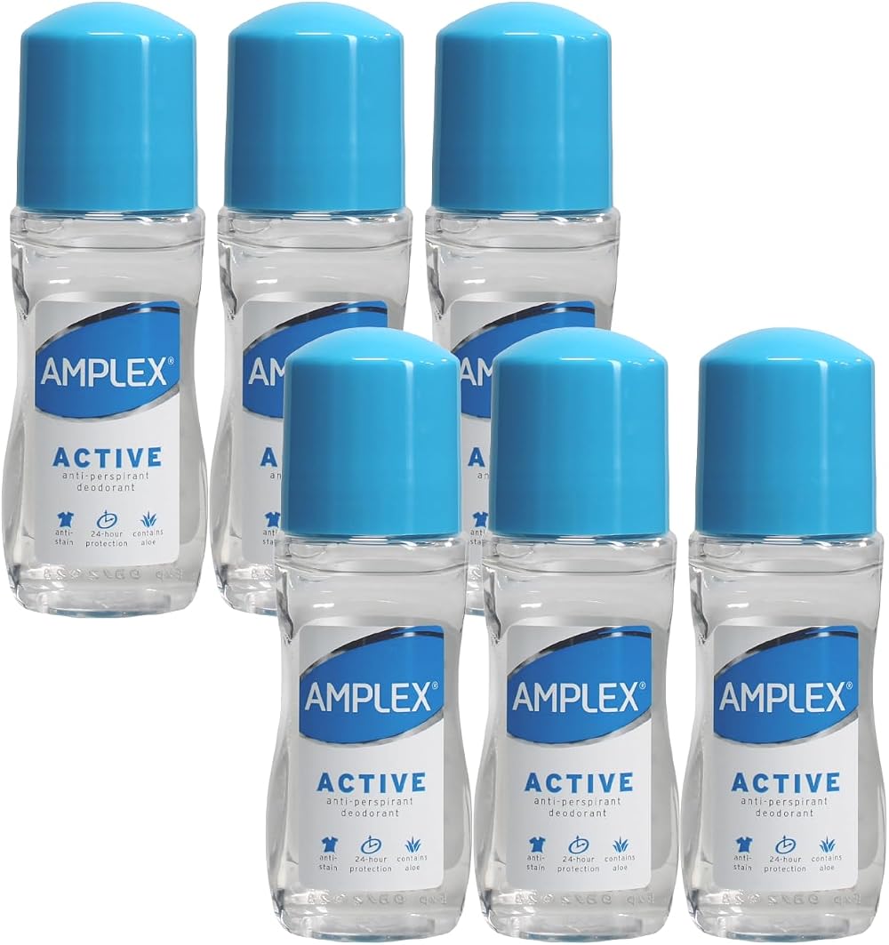 Amplex Deodorant 50ml Active 6 Pack Natural Scent Antiperspirant