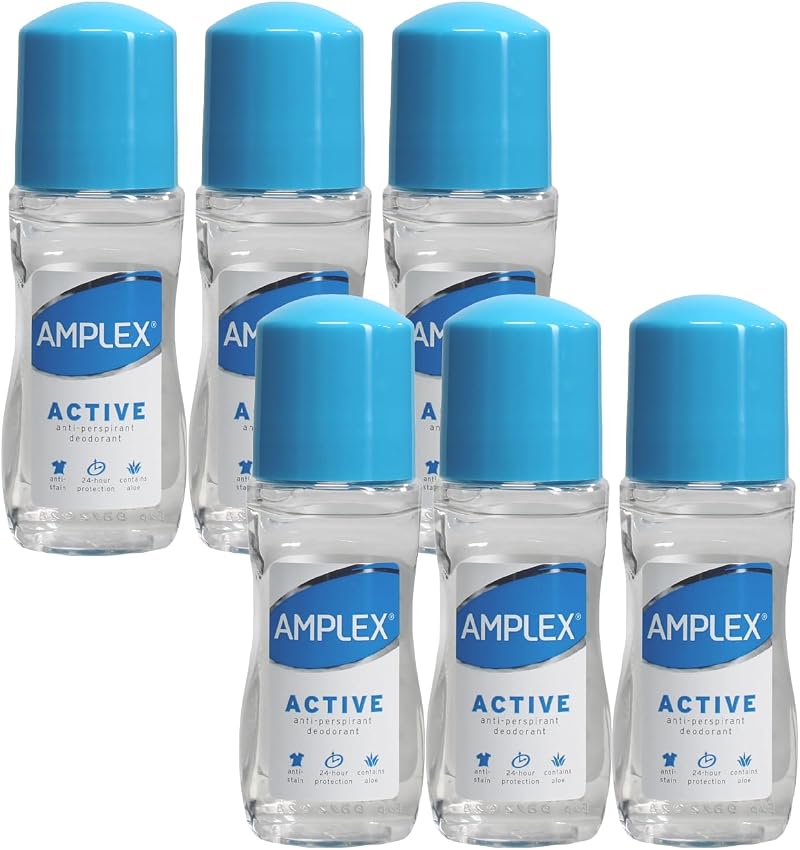 Amplex Deodorant 50ml Active 6 Pack Natural Scent Antiperspirant
