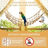 CQJ 2 Packs Natural Bird Rope Net Parrot Swing Hammock 12x8 inch S view 5