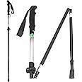 Travel Folding Trekking Hiking Pole with Carrying Case,Collapsible Cane Adjustable Walking Stick Portable Mobility Aid for Women Men Hikers Gift,Black