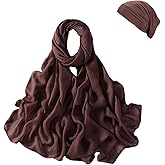 HURESON Premium Viscose Hijab Scarf with Modal Undercap Hijabs Set For Women Head Wraps Solid Color