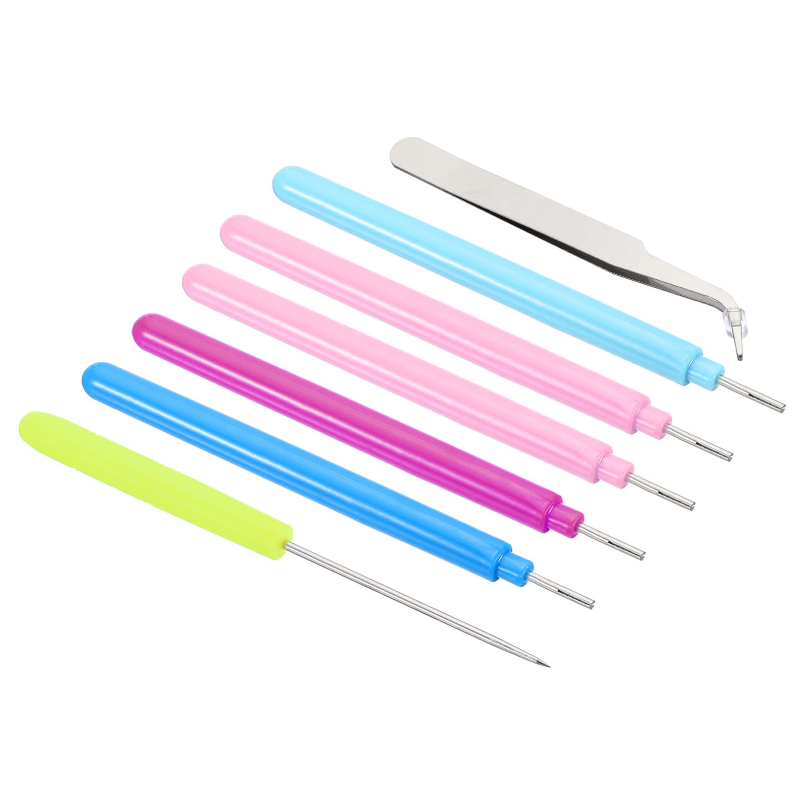PATIKIL Paper Quilling Tool Set, 7 Pack Slotted Needle Pens Tweezer Awl Curling Rolling for Strips Making DIY Art Crafts