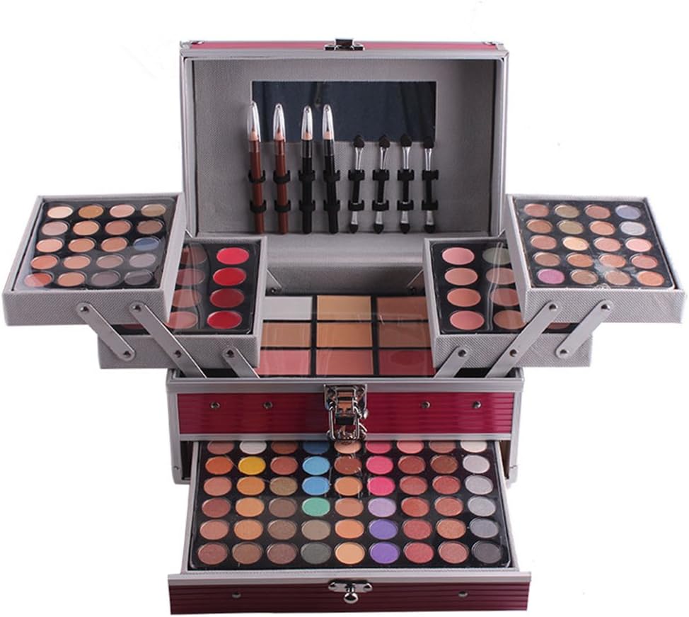MUUZONING Professional 132 Colours Mix Eyeshadow Concealer Lip Gloss Pressed Powder and High Quality Powder Blusher Makeup Palette Set Kit -Professional Make Up Cosmetic Palette For Daily Use #N1