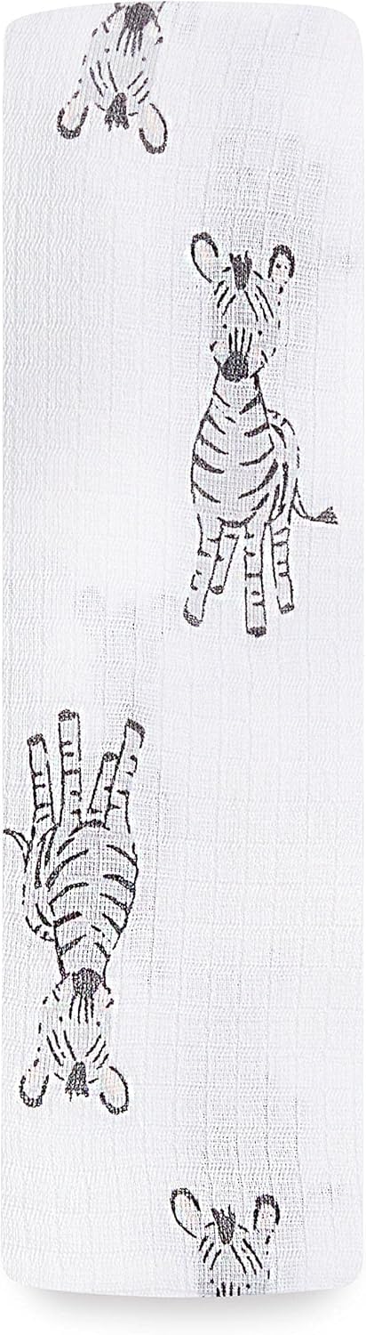 aden + anais essentials 100% Cotton Muslin Swaddle & Receiving Blanket for Baby Girls & Boys, 112x112cm, Ideal Newborn & Toddler Gift, Unisex Infant Shower Items, Wearable Swaddling Wrap, safari babes