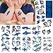 Shark Temporary Tattoos(54Pcs in Large Size) Summer Waterproof Shark Stickers for Boys, Ocean Adventure Party Supplies, Birthday Baby Shower Summer Pool Party Decoration Supplies for Kids and Adults