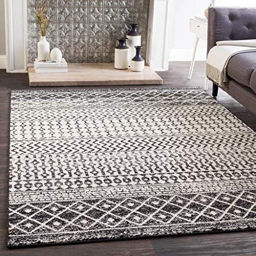 Hauteloom Constantinople Moroccan Trellis Farmhouse 5'3" x 7'6" Rectangle Bohemian/Global 100% Polypropylene Medium Gray/Black/White Area Rug