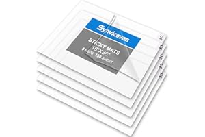 Synvicovan 18" x 36" Transparent Sticky Mat Tacky Pads Adhesive Floor Mat (5 Packs,150 Sheets,30 Sheets/Pack for Cleanroom La