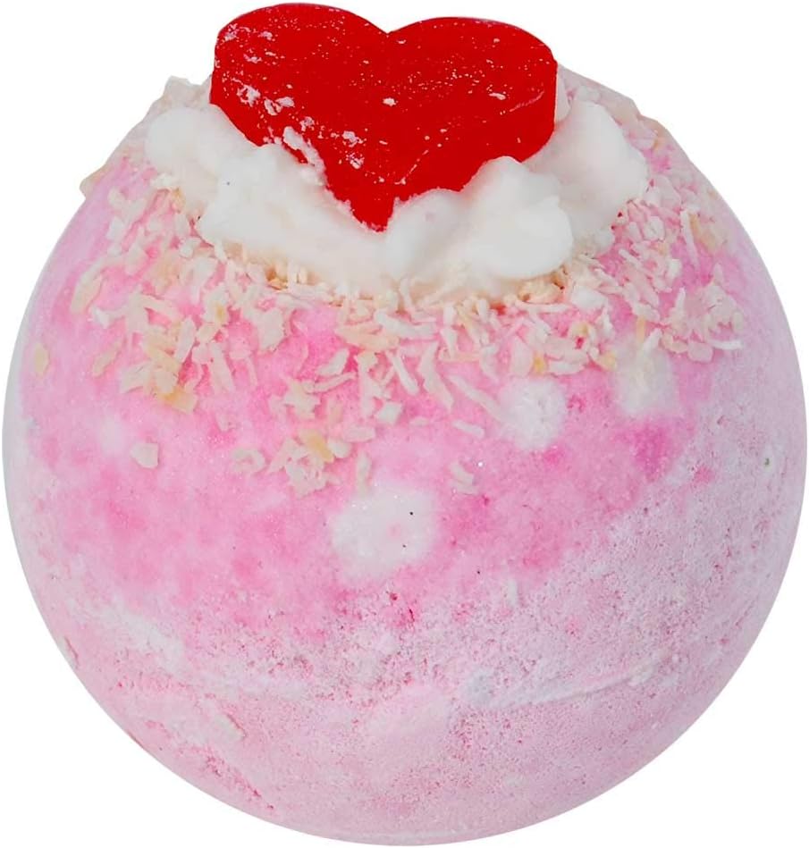 Bath Bubble & Beyond Coconut Scented Whole Ball Bath Fizzer 150g Pink Heart