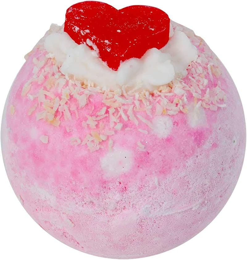 Bath Bubble & Beyond Coconut Scented Whole Ball Bath Fizzer 150g Pink Heart