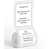 NIIMBOT M3 Thermal Transfer Labels 3.07'×3.94'', Only for M3 Label Maker, Waterproof Oil-Proof, Low and High-Temperature Resistance for Home Office Small Businesses Organization, White