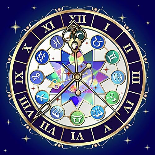 Golden Panno DIY 5D Diamond Embroidery Painting Constellation Clock Pattern Cross Stitch Craft Home Decor
