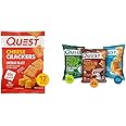 Quest Nutrition Cheese Crackers & Protein Chips Variety Pack, (BBQ, Cheddar & Sour Cream, Sour Cream & Onion), High Protein, Low Carb, 1.1 Ounce (Pack of 12)