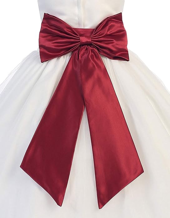 burgundy flower girl sash