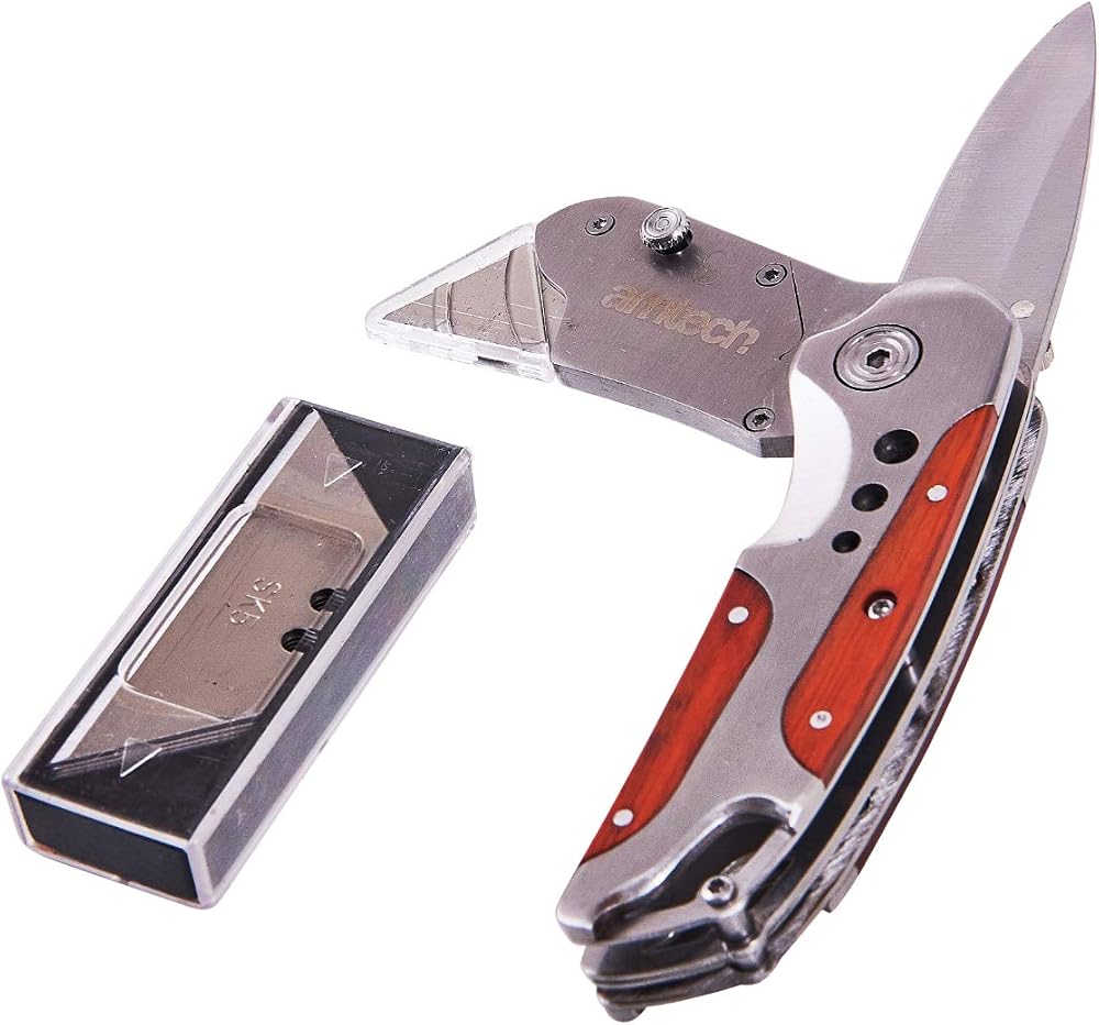 Amtech 2-in-1 Craft Knife and Folding Utility Knife Stainless Steel