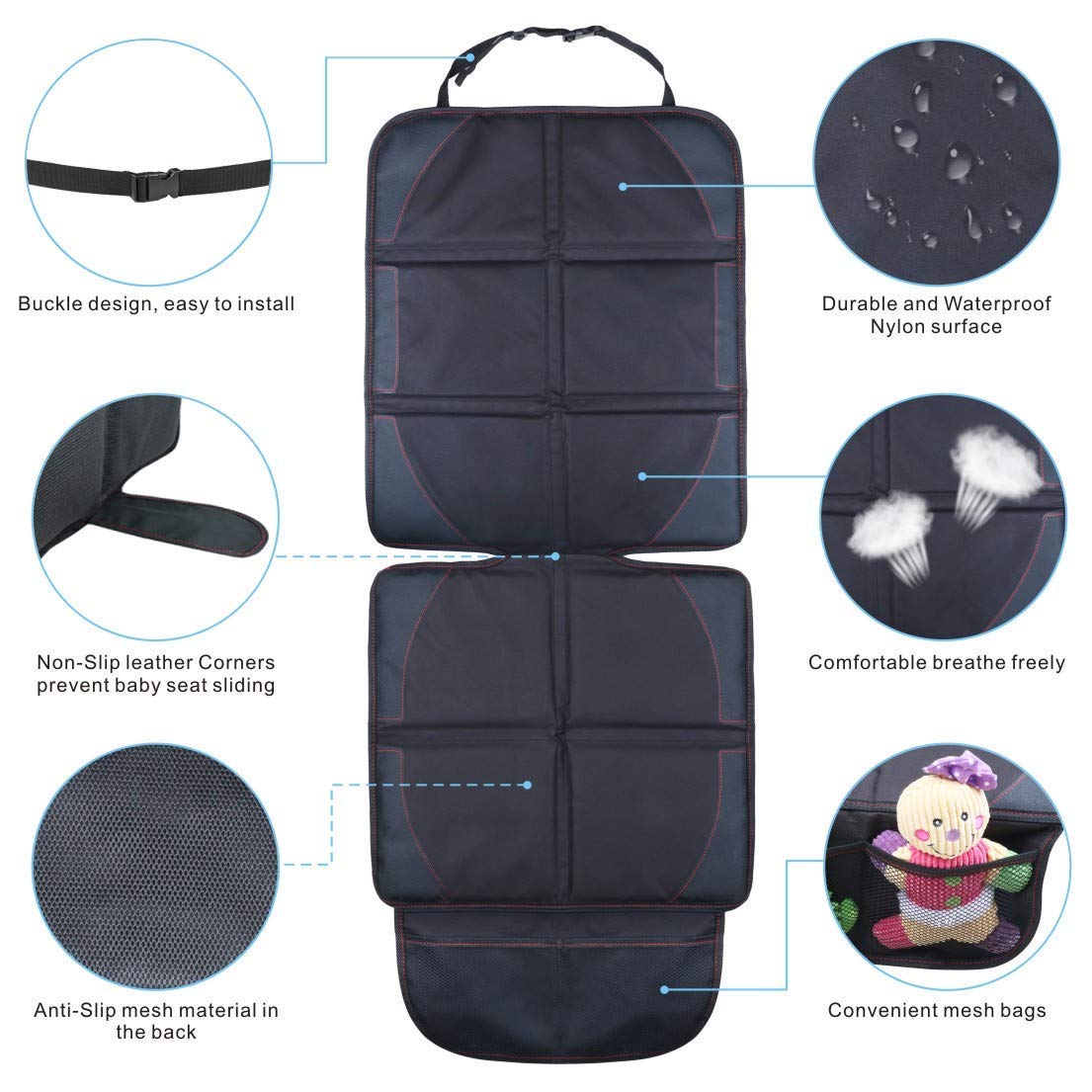 高耐久 カーシートプロテクター 汚れ防止 防水 キックマット パッド入り Idefair B07j9y5bts カーシートプロテクター カーシートマット 赤ちゃん 子供 幼児 犬用 滑り止め 車内オーガナイザー バックシート 内装保護 カーアクセサリ お気にいる Eurlhosnakamel Dz