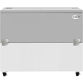 KoolMore 49 in. Commercial Milk Cooler Refrigerator for School and Cafeteria, 12-Crate Capacity with Heavy Duty Casters in Stainless Steel and White, ETL Listed